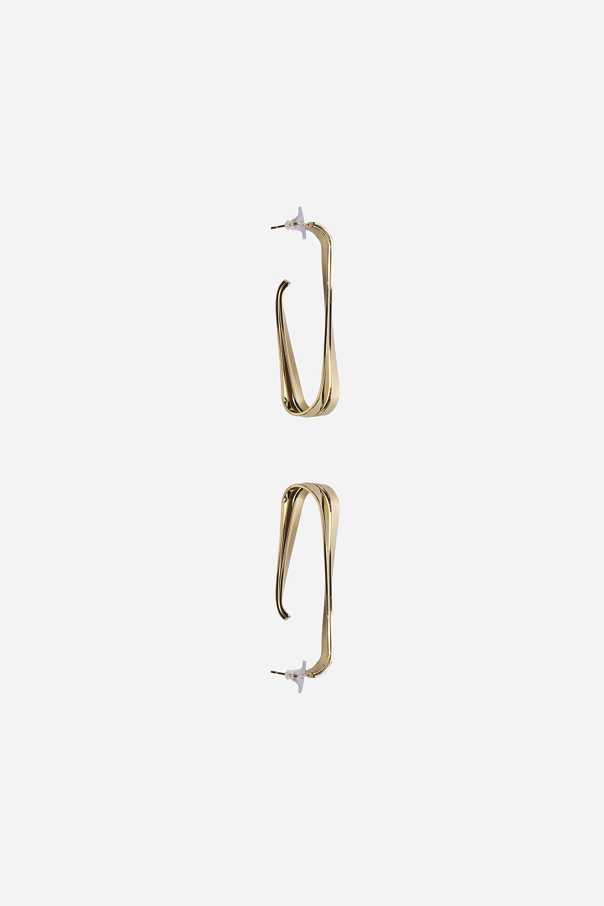 Gold Edgy Earrings, , image 3